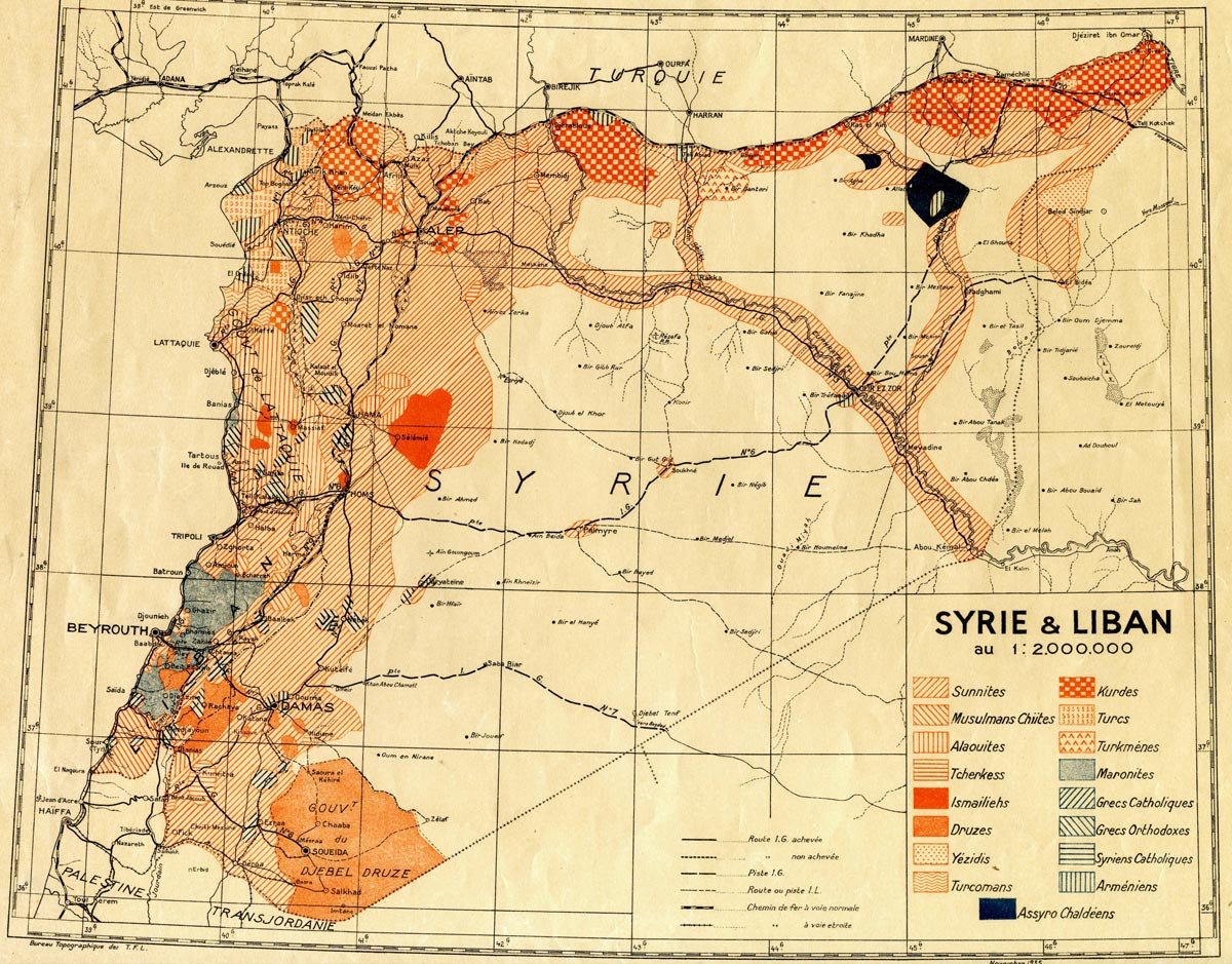 syrie liban ethnies et religions 1935